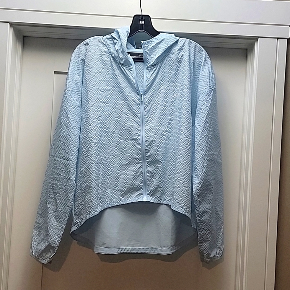 Powder Blue Under Armour Hooded Windbreaker, size M